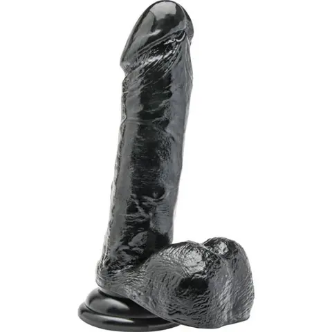 Dildo 18 cm mit Schwarzen Eieren