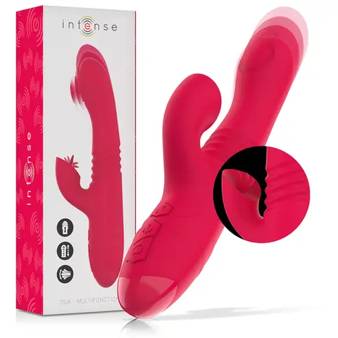 Dua Multifunktions-Wiederaufladbarer auf- und AB-Vibrator mit Roter Zunge