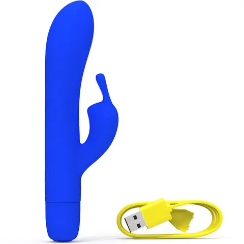 Bwild Bunny Infinite Klassischer Wiederaufladbarer Vibrator aus Blauem Silikon