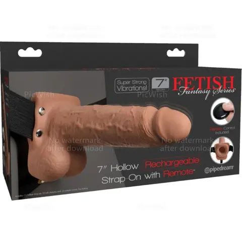 Verstellbares Gurt Realistischer Penis mit Wiederaufladbaren Bllen und Vibrator 17,8 cm