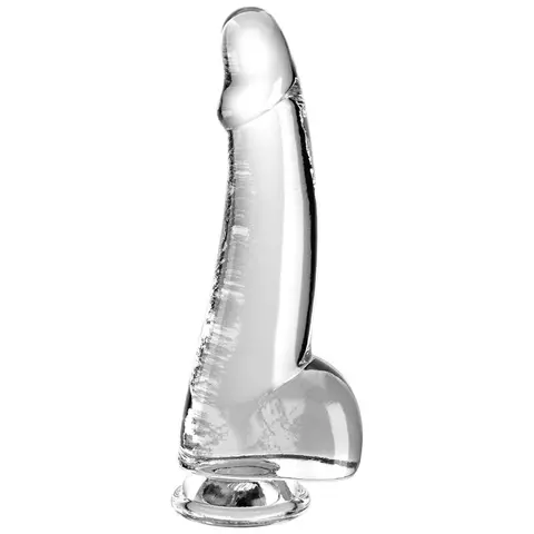 Clear Dildo mit Hoden 15,2 cm Transparent