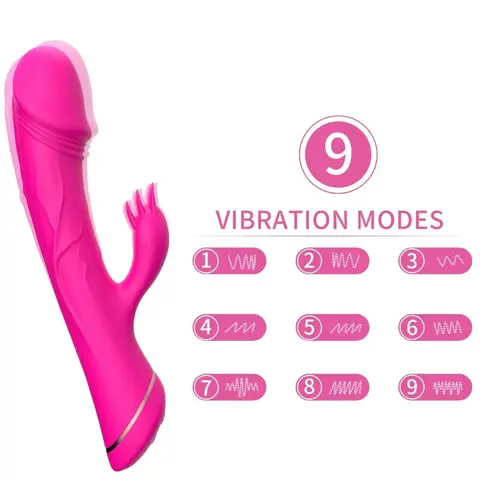 Dildo Vibrator Kaninchen Silikon Fuchsia