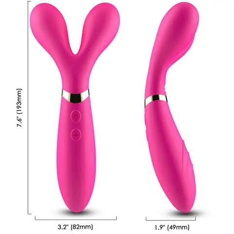 Y-Wand Massager & Vibrator Doppelkopf Fuchsia