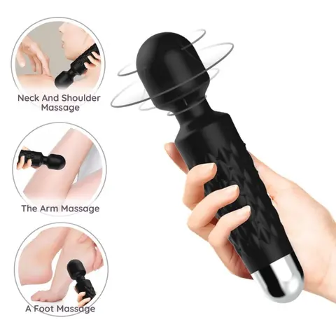 Postman Massager & Vibrator Super Flexibler Kopf Schwarz