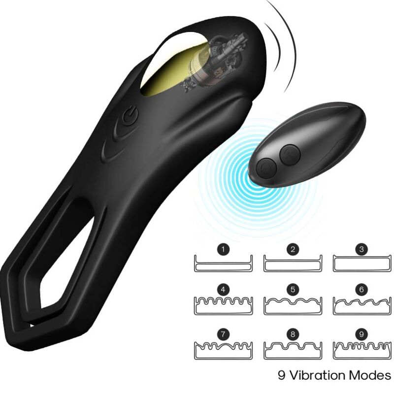 Roadster Vibrator Doppelring-Fernbedienung Schwarz