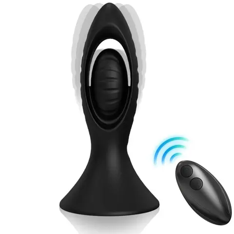 Vibrator & Analplug Silikon Schwarz