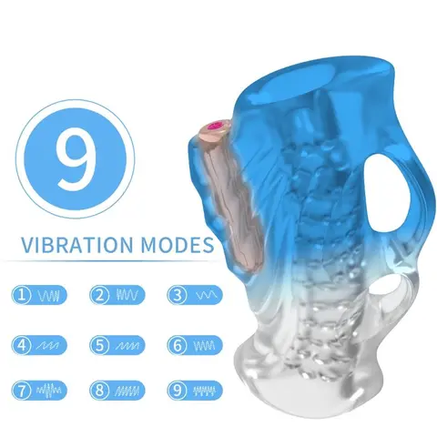 Masturbator Finger & Vibrator Blauer Gradient