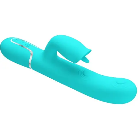 Pretty Love - Kaninchenvibrator mit Leckendem Aquagrün