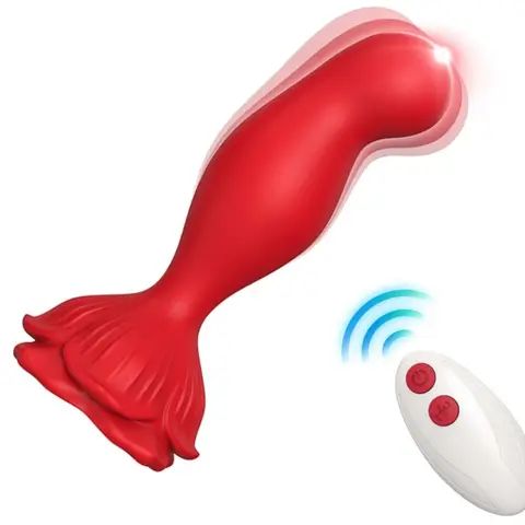 Rosa Vibrator & Analplug Fernbedienung Rot
