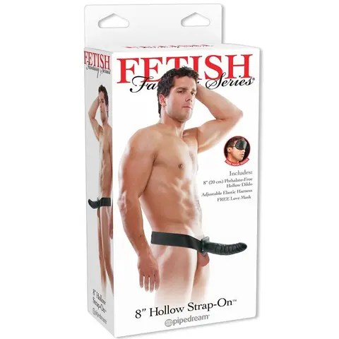 19 cm Hohl Strap-On Schwarz