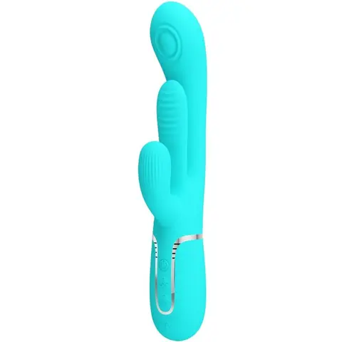Pretty Love - Shania Triple Rabbit Multifunktionsvibrator 3 in 1 Blau