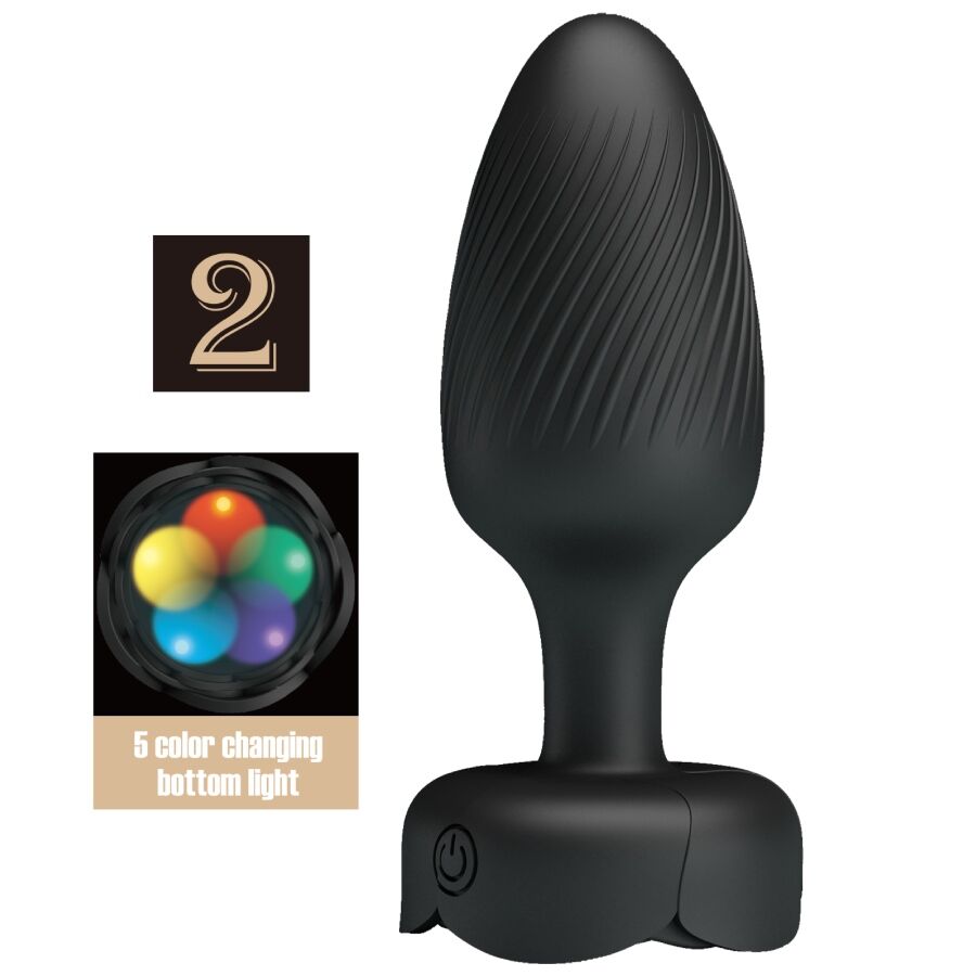 PRETTY LOVE - VARIAN ANAL PLUG MIT LED-LICHT SCHWARZ 10,8 CM