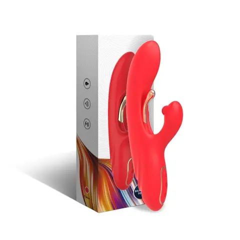 G-Punkt- und Klitoris-Stimulator-Vibrator mit Oszillierender Zunge Rot