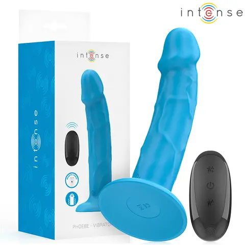 Phoebe Realistischer Vibrator 10 Vibrationen Blaue Fernbedienung