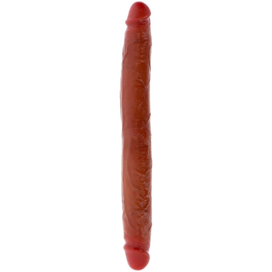 Doppelendes Silikon-Dildo Karamell 35 cm