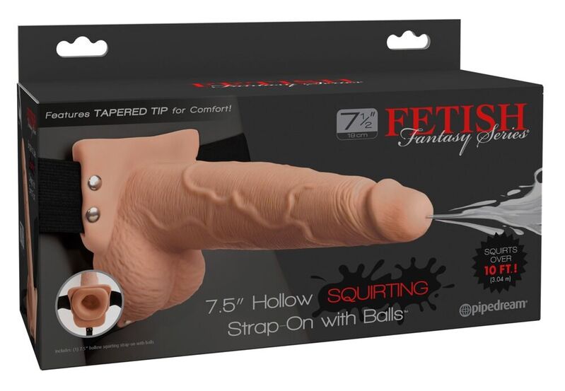 Serie - Verstellbares Gurt Realistischer Penis mit Spritzenden Bllen 19 cm
