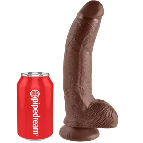 9 Dildo Braun mit Eier 22,9 cm