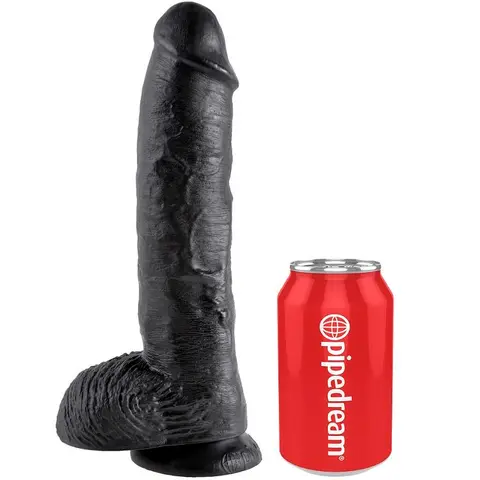 Dildo Schwarz mit Eier 25,4 cm