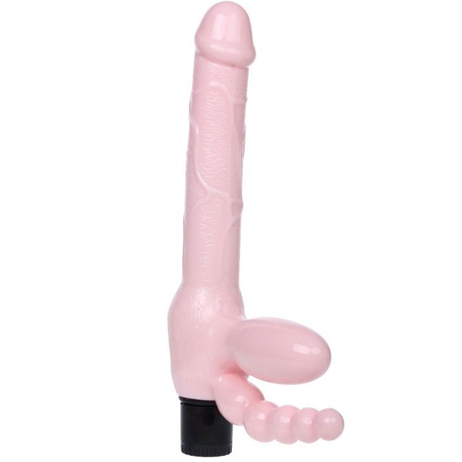 Seilloser TPR-Gurt mit Vibration und Analstimulation 25,4 cm