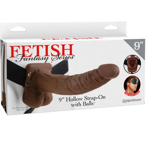 9 Hohl Strap-On mit Bllen 22,9 cm Braun